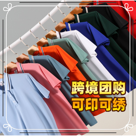 (compra grupal transfronteriza en stock profundo) 2025 primavera y verano nuevo 200 g camisa polo de poliéster hombre de manga corta T hombre