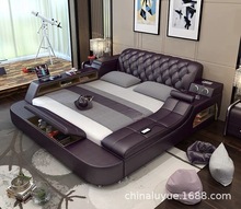榻榻米床皮床1.8米双人主卧大床多功能按摩床婚床1.5米家用软床