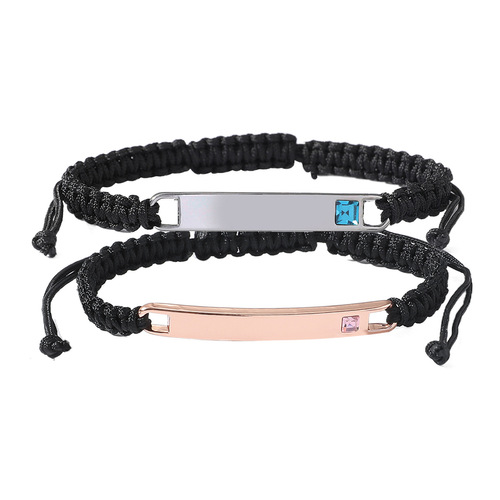 Cross-border Couple's Bracelet/Necklace, Zinc Alloy Woven Bracelet/Necklace, His Queen Her King