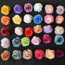 仿真玫瑰花头玫瑰花朵绢布手工假花婚庆卷边玫婚礼堂装饰插花跨境