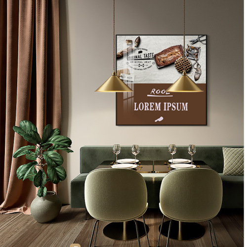 Nordic light luxury baking kitchen decoration painting cookies bread restaurant background wall hanging painting English food mural picture frame