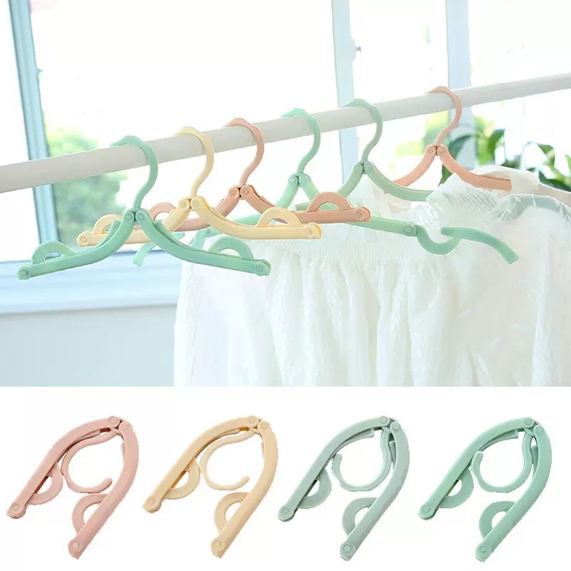 便携旅行折叠衣架 户外旅行多功能魔术晒衣架晾衣架 塑料防滑衣架