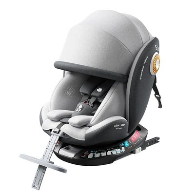 Car child safety seat safety seats 0-4 years old - starry-sky-gray-isofix-steel-interface-360-degree-rotation-awning-foot-pedal