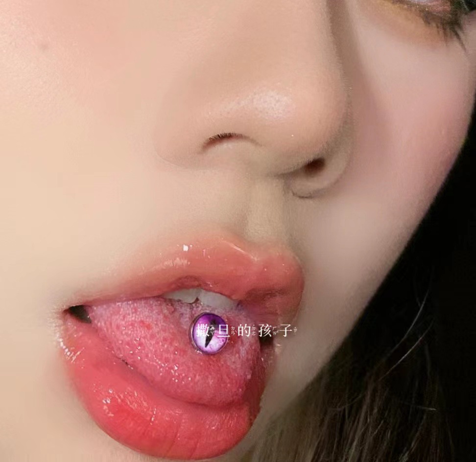 Labret stud lip piercing jewelry styling detail