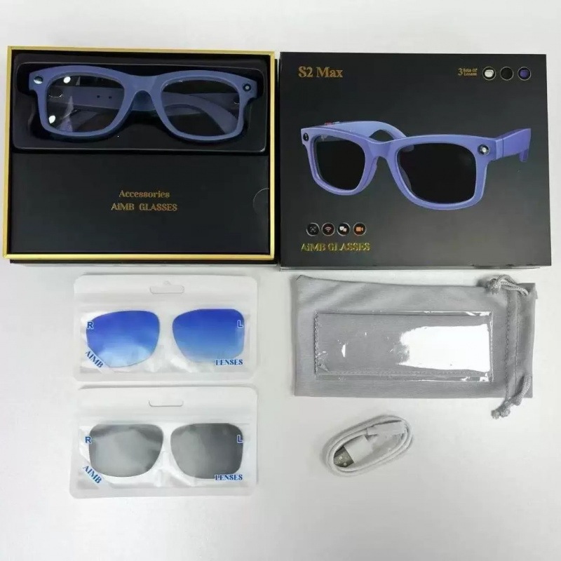 Other S2 Max Smart Glasses Acetate Sunglasses Purple Purple Grey (S2-MAX)