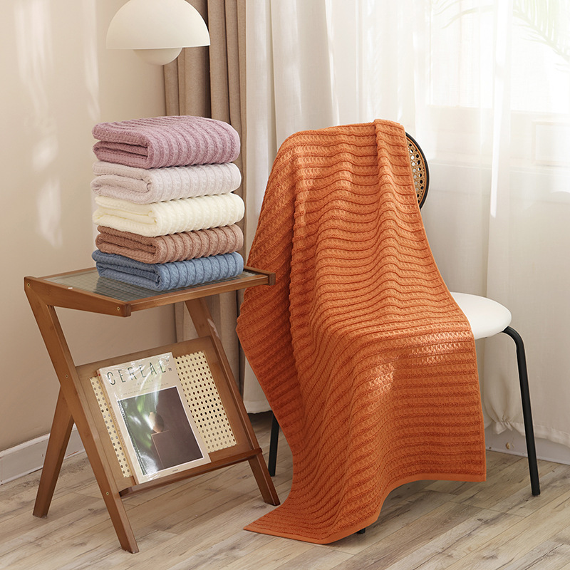 340g Full cotton bath towel 70*140 plain soft absorbent large bath towel cotton embroidery ogo factory direct sales