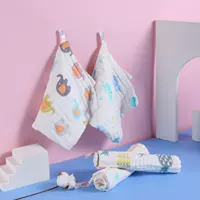 Шестислойное хлопковое квадратное полотенце, маленькое Хлопковое полотенце высокой плотности, детское полотенце для лица, мультяшное Марлевое полотенце для слюны, носовой платок с принтом
