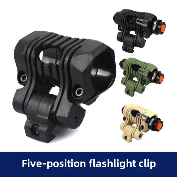 Tactical Riding Rail Helmet Accessories 25mm Five-gear Flashlight Clip Fishbone Clamp Flashlight Holder