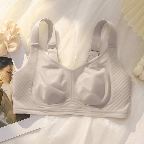 Women's Summer Ultra-Thin Seamless Rabbit Ears Large Breast Reduction Bra for Women with Small Breasts