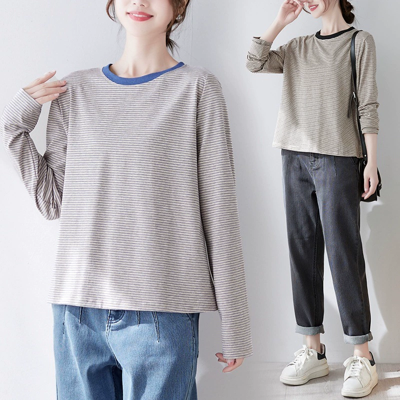 Весна-лето 2023, новая рубашка в полоску с длинными рукавами, ранняя весна и осень, верхняя одежда, верхняя одежда Ins Trbottom