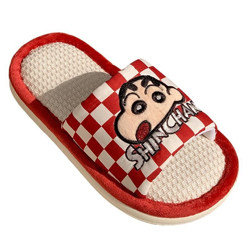 Officially Licensed Crayon Shin-Chan Linen Slippers for Men and Women, Home Use Cotton and Linen Slip-On Slippers for Dormitory Floors Officially Licensed Crayon Shin-Chan Linen Slippers for Men and Women, Home Use Cotton and Linen Slip-On Slippers for Dormitory Floors