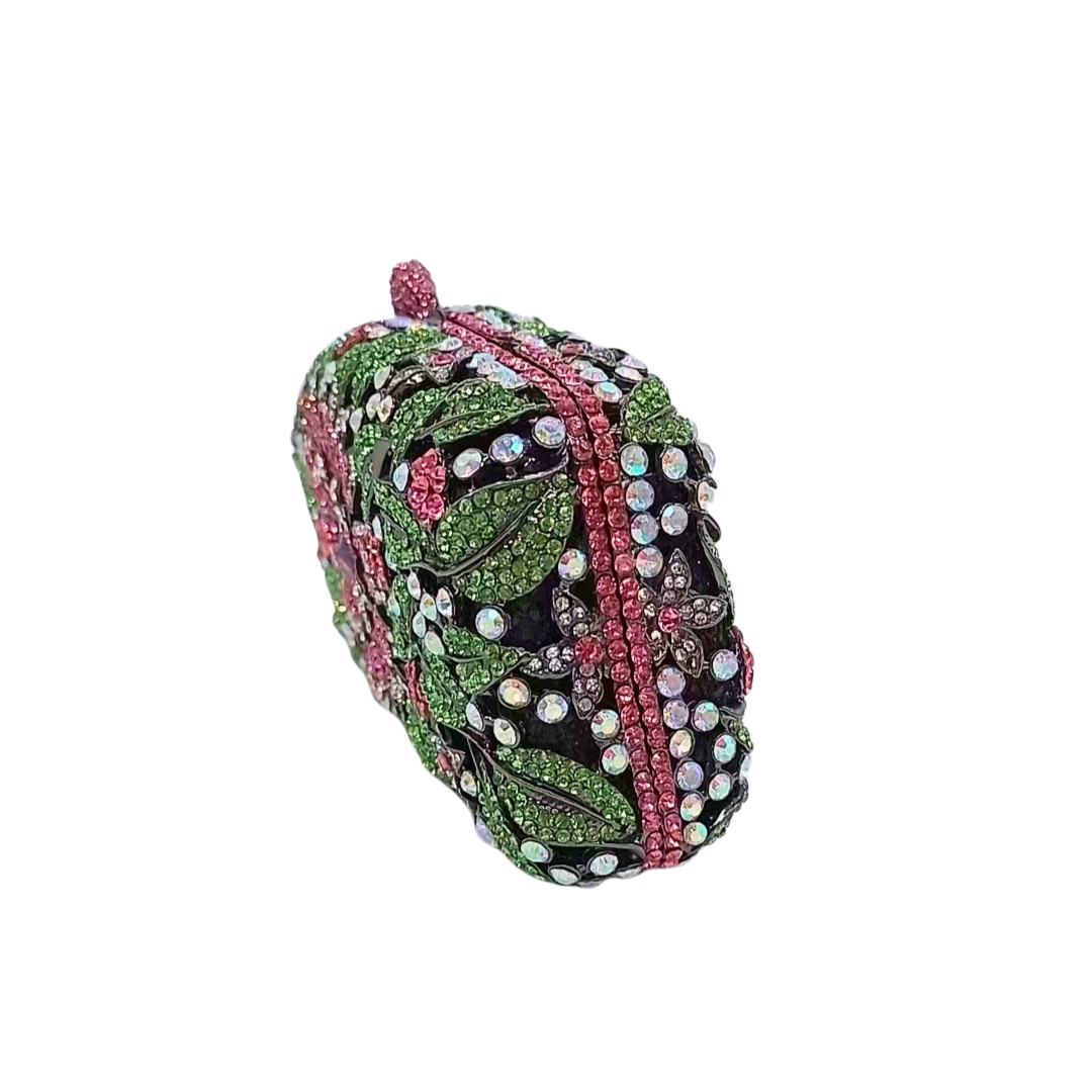Bolsa de banquete de diamantes de cristal de corte, bolsa de diamantes de flores, bolsa de banquete de mujer, bolsa de noche de piedra