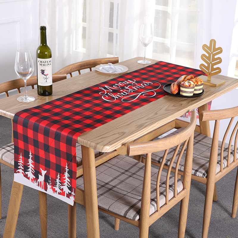 2022 transfronterizo nuevo camino de mesa de Navidad mantel mesa de comedor sala de estar decoración suministros impresión creativa a prueba de agua