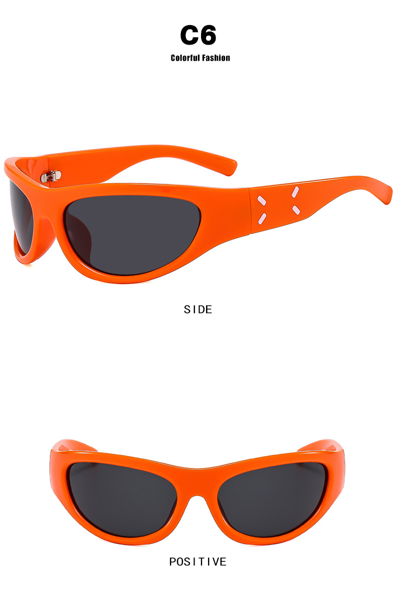 Exaggerated Punk Streetwear Geometric Ac Special-shaped Mirror Full Frame Sports Sunglasses display picture 4