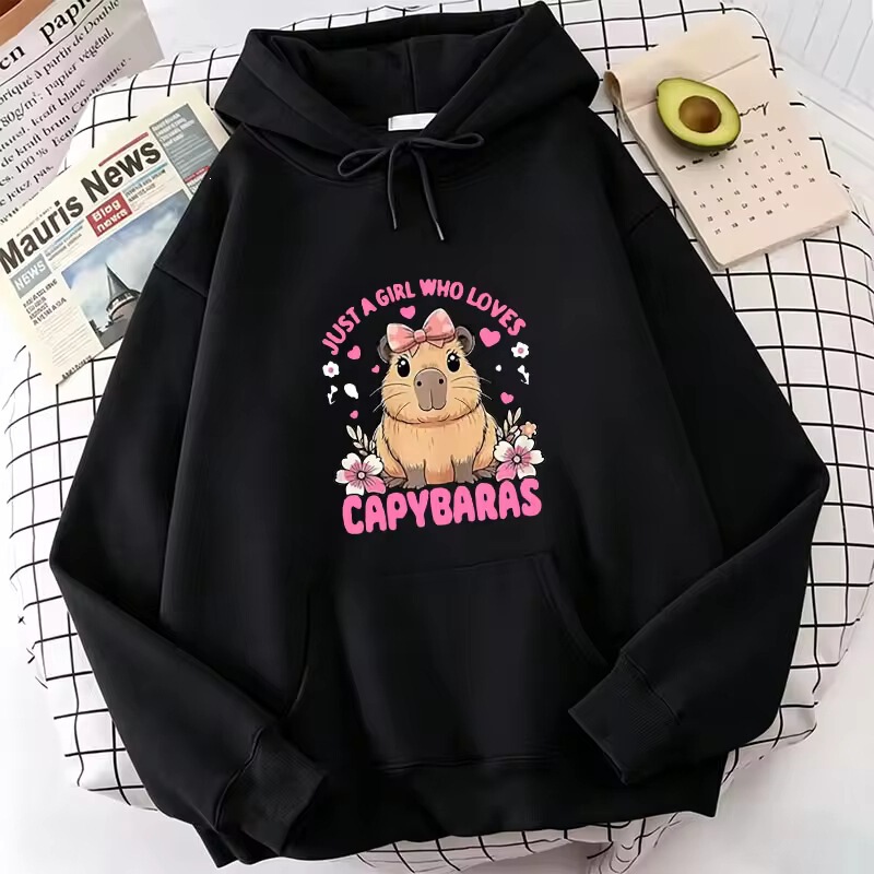 Interesting Capybara Sweatshirt Cartoon Anime Hoodie for Women, Cute Anime Hoodie with Long Sleeves Interesting Capybara Sweatshirt Cartoon Anime Hoodie for Women, Cute Anime Hoodie with Long Sleeves