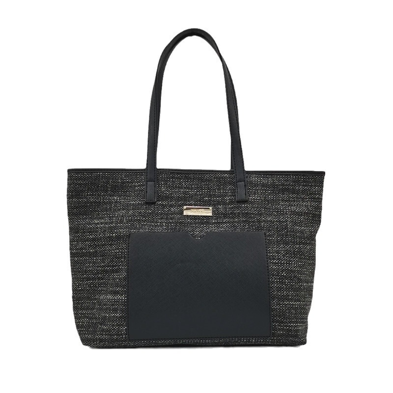 Mango Bag Canvas Large Capacity Tote Bag Fashion All-match Foreign Trade Export Cross-border Women's Bag Splicing Contrast Color Bag