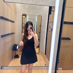 LULU原标连衣裙女2025夏季新款露背法式收腰高级感背心包臀短裙潮