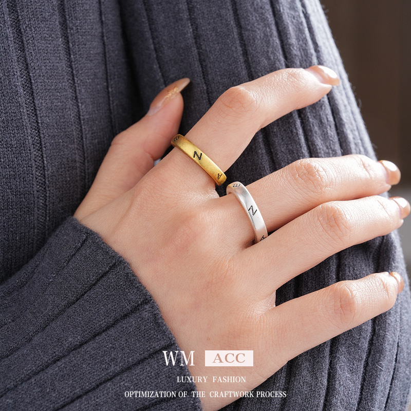letter open ring fashion commuter all-match adjustable index finger ring temperament entry lux high sense simple hand jewelry female