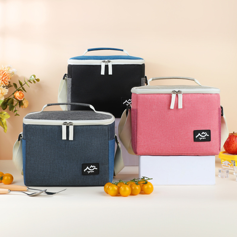 Bolsa de hielo transfronteriza de color contrastante bolsa de aislamiento de campamento al aire libre bolsa de almuerzo gruesa bolsa de caja de almuerzo