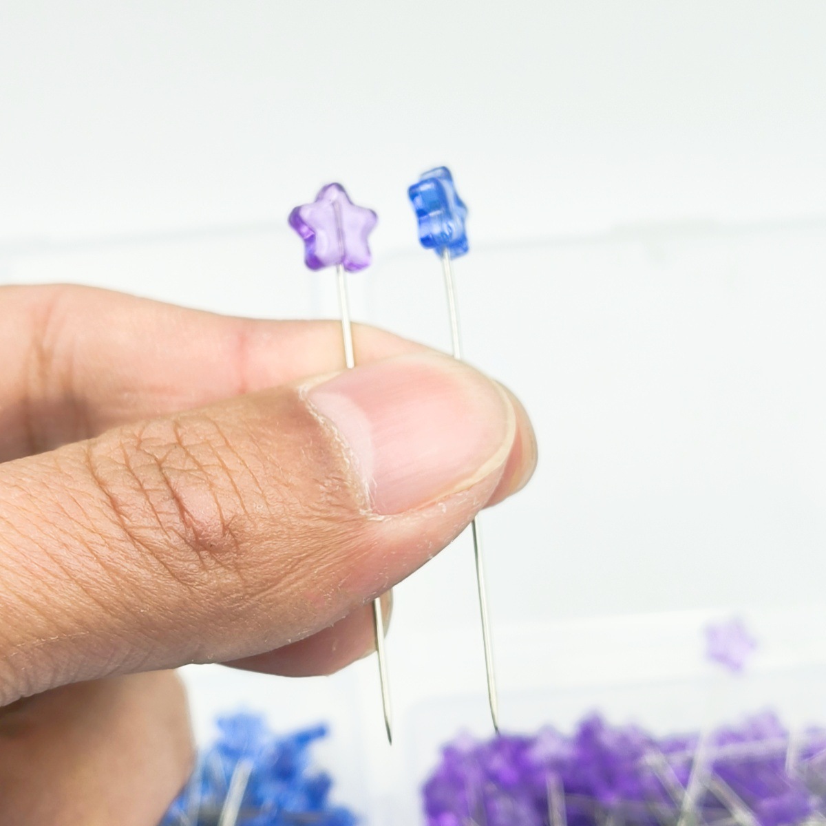 Suministro transfronterizo color transparente estrella de cinco puntas tridimensional alfiler DIY joyería hecha a mano flor regalo decoración aguja fija