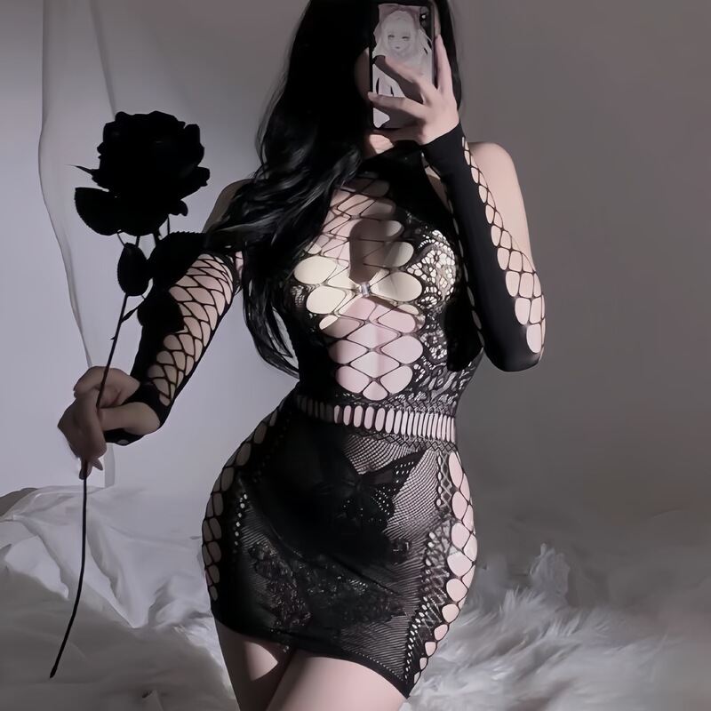 Plus Size Sexy Women's Pajamas, Bodysuit, Chest-Wrapped Mini, Super Short, Hot and Tempting, No Need to Take Off, Couple's Passionate Nightgown Set