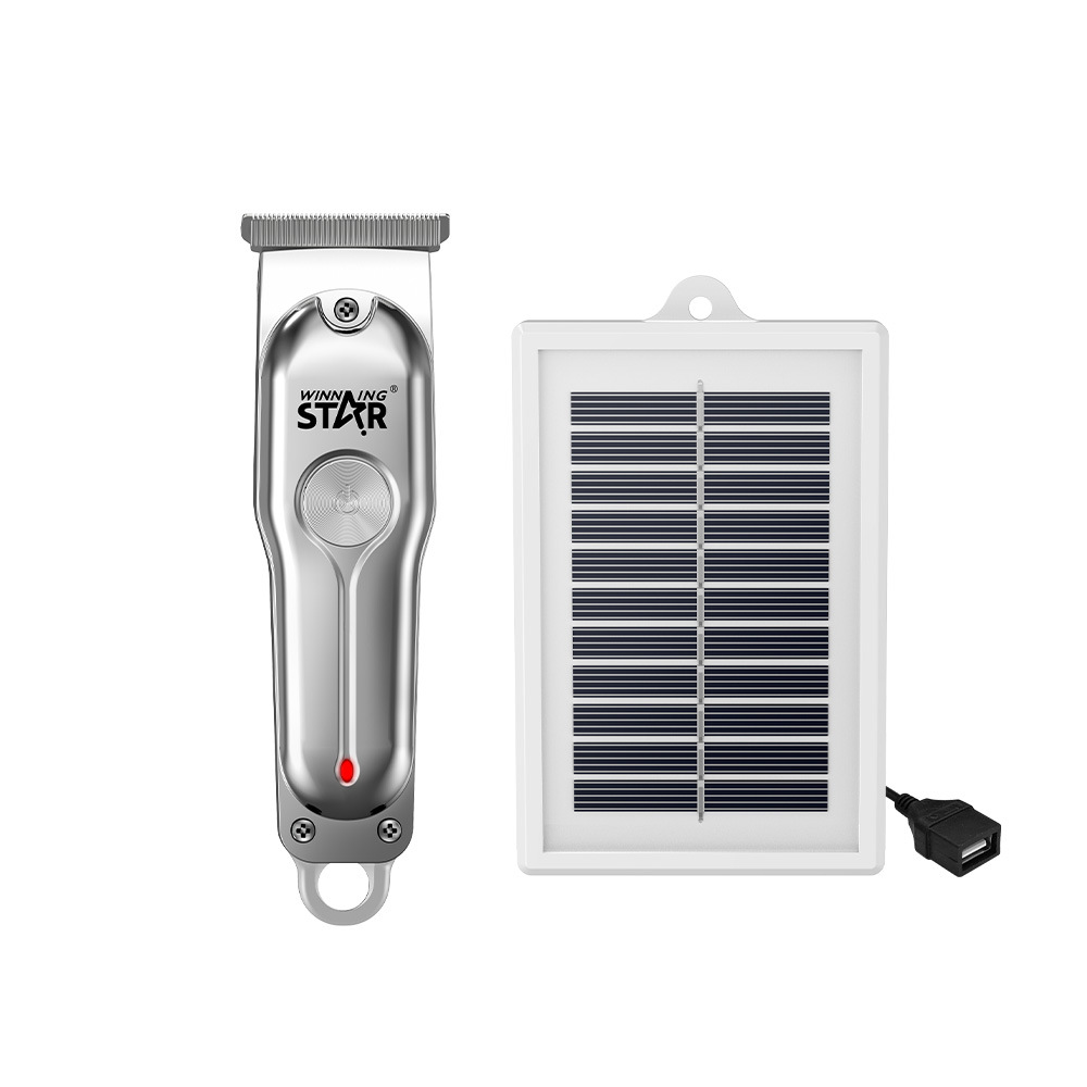 WinningStar Comercio exterior dedicado panel solar recargable de dos cargas cortapelos conveniente Barber tijeras traje