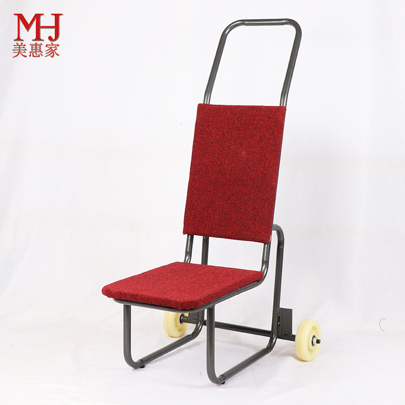 厂价批发酒店餐厅椅手推车 农庄红色地毯结实耐用椅子推车平板车
