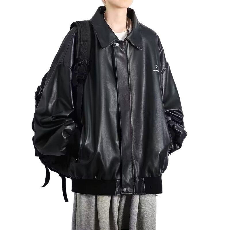 Europa y América de la moda callejera locomotora suelta chaqueta de cuero hombre moda alta sensación de piloto chaqueta de cuero PU chaqueta
