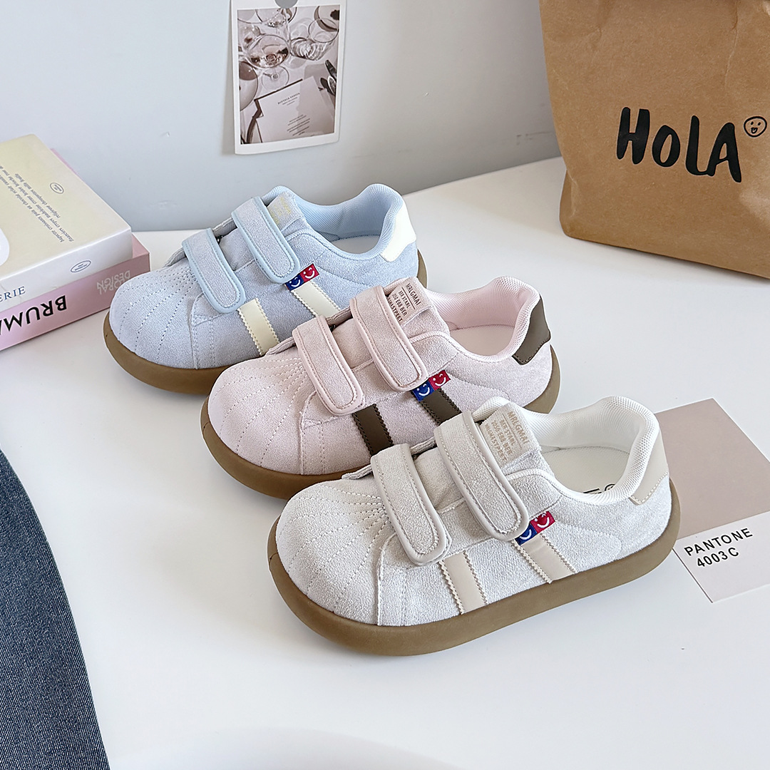 美式磨砂魔术贴卡皮巴拉大头休闲板鞋2025年德训鞋平底单鞋B3010