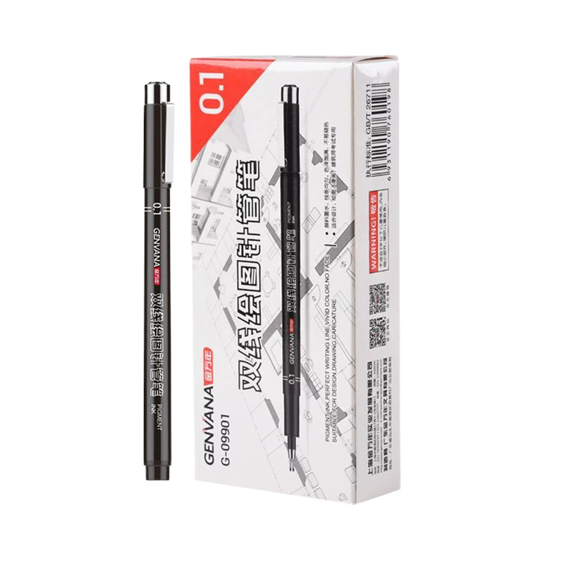 金万年 Two -line needle pipe pen Architect test double -headed tube pen 0.3 Drawing tool Wall thread pens 0.5 one note