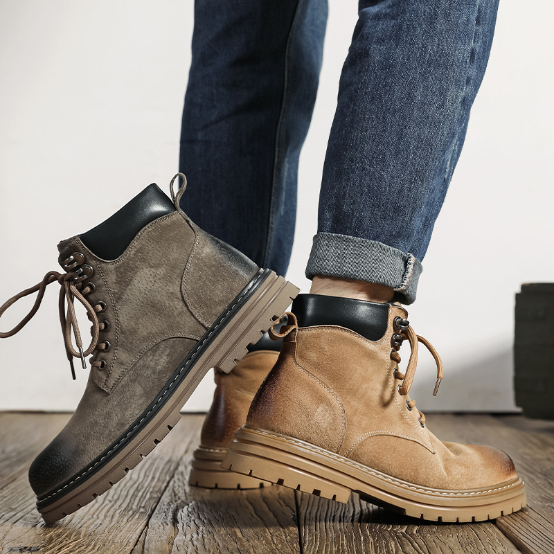 Men's British Style Yellow Martin Boots For Autumn And Winter_voghion.com