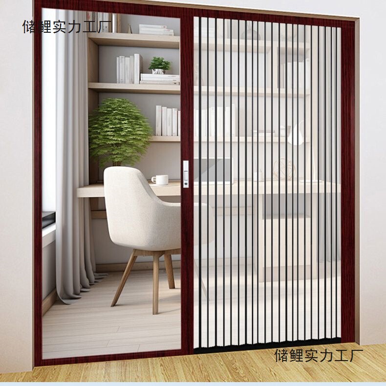 New Punch-Free Transparent Acrylic Folding Door Bathroom Shower Room Kitchen Invisible Partition Sliding Door Glass Door