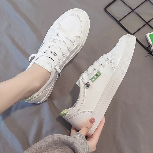 Women's 2024 Spring New Versatile Student Breathable One-Piece Casual Flat Shoes with Mesh Panel