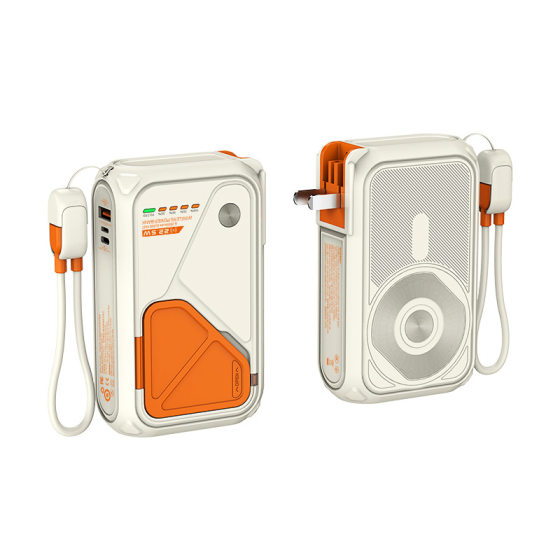 AC plug charging treasure portable self-belt line 22.5W wireless charging 20000 mA with bracket large capacity charging treasure