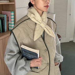 2025新款韩国冬季围脖领巾加厚加棉插口简约围巾保暖女士围巾女