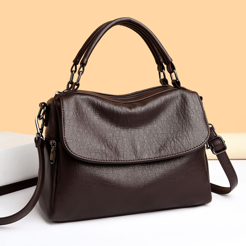 Boston Women's Bag 2025 New Trendy Fashion Versatile Soft Leather Large Capacity Handbag Shoulder Crossbody Bag - Thumbnail 2