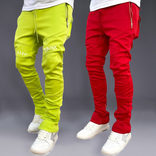 Foreign trade sweatpants men's Korean style autumn leggings elastic slim school bag bag trendy running casual long pants