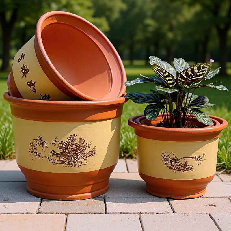 Extra-Large Household Purple Clay Ceramic Flower Pot, Coarse Pottery Floor-Standing Bonsai Orchid Pot for Home Use Extra-Large Household Purple Clay Ceramic Flower Pot, Coarse Pottery Floor-Standing Bonsai Orchid Pot for Home Use