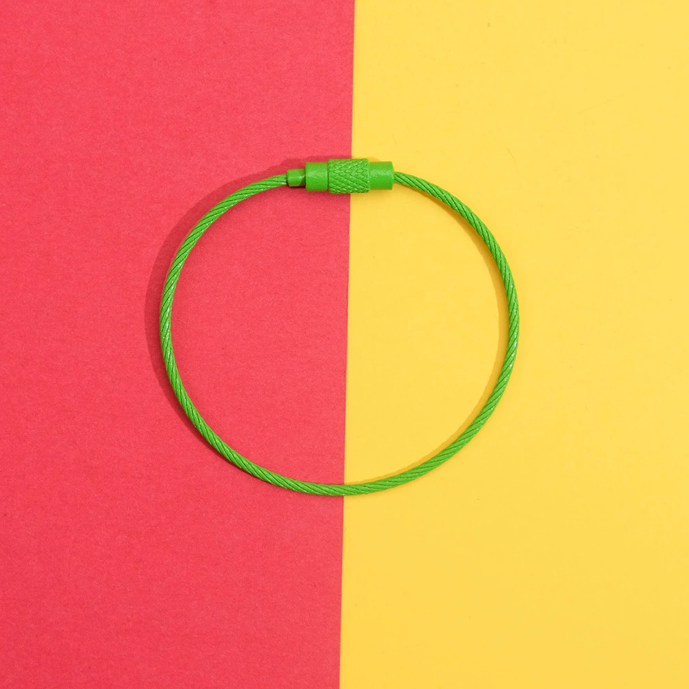Steel Wire Key Ring Cable, Stainless Steel Keychain Loop, Multi-Color DIY Accessory