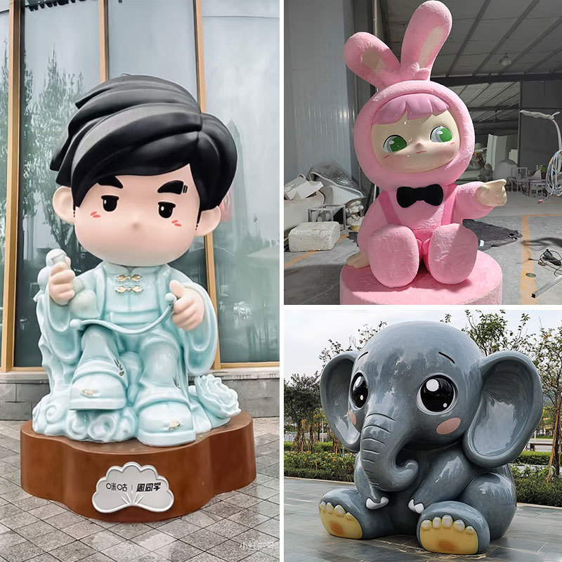 グラスファイバー漫画のキャラクター彫刻 IP イメージカスタマイズされたショッピングモールキャンパスマスコット屋外大型装飾装飾品|undefined
