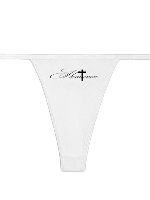 Amazon nueva impresión de letras americanas de estilo europeo y americano sexy bikini de mujer thongs cintura baja al por mayor