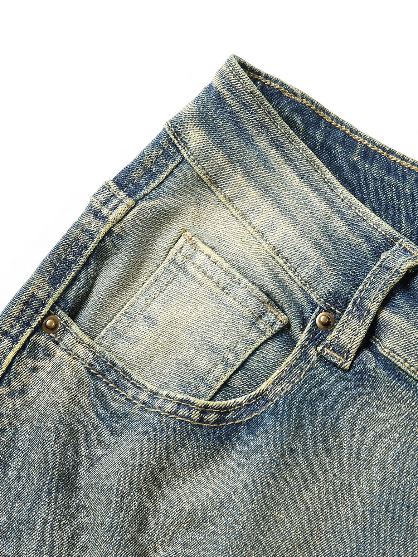 Men's Flared Jeans With Fringe Details And Perforated Design_voghion.com