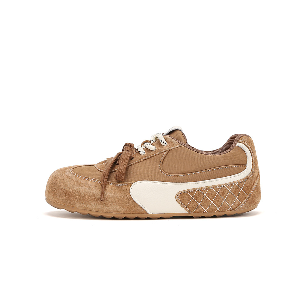 Versión de cuero de vaca ~ Su Yan Yan con la cabeza grande pequeño lindo Duo Duo cordón de zapatos de entrenamiento casual de alta altura zapatos de mujer Gump