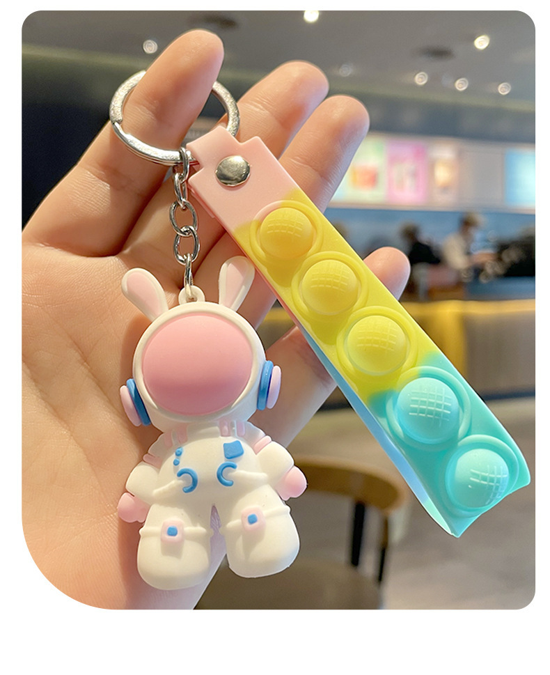 1 Piece Cartoon Style Rabbit Pvc Aluminium Alloy Patchwork Unisex Bag Pendant Keychain display picture 2