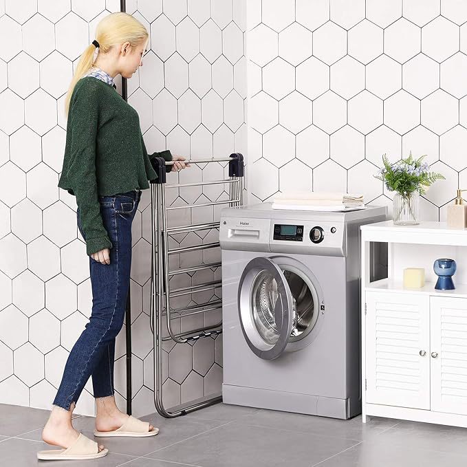 Fábrica al por mayor percha de secado de ropa plegable sin instalación balcón percha de secado de ropa para bebés percha de secado de suelo percha de secado