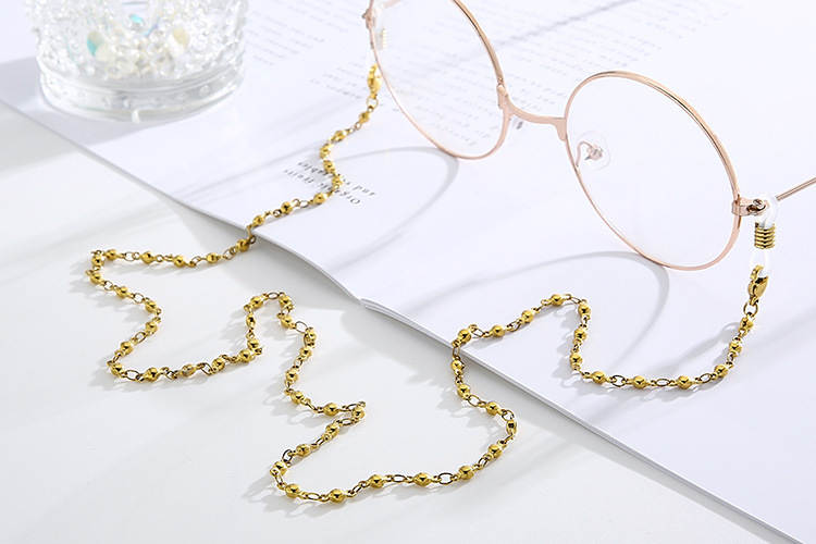 12g Weight Titanium Steel Material European And American Style Gold Glasses Chain Mask Rope Anti-skid Dual-use Titanium Steel Chain 2