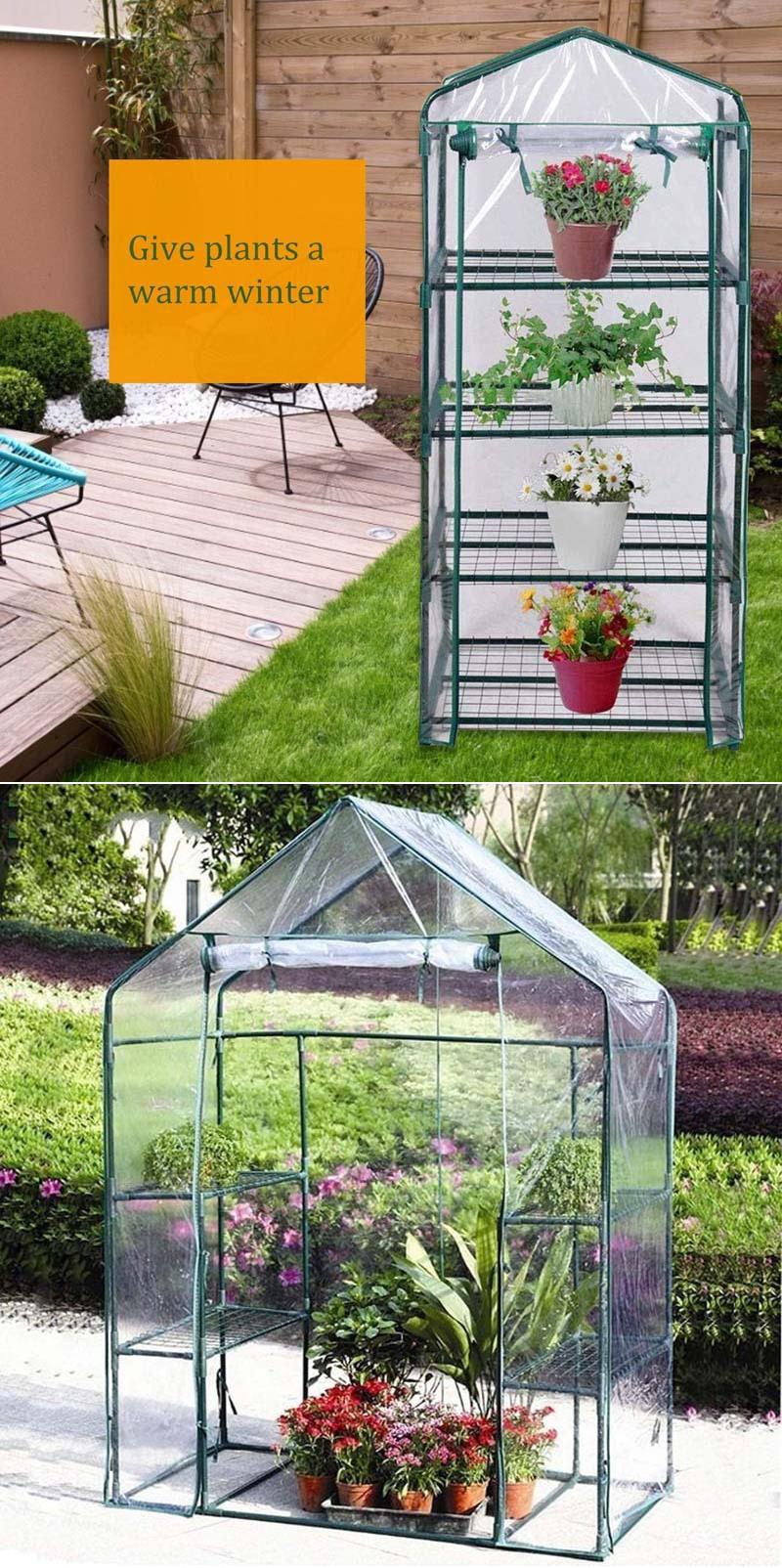 Bärbart mini växthus för trädgård pvc transparent hölje_voghion.com