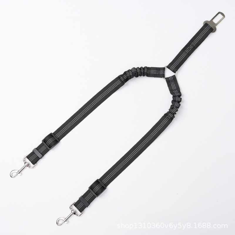 Cuerda de tracción para mascotas Cuerda de perro de nylon reflectante de doble cabeza Perro pequeño Perro grande Golpe a prueba de explosiones Una arrastre Dos Cuerdas elásticas al por mayor