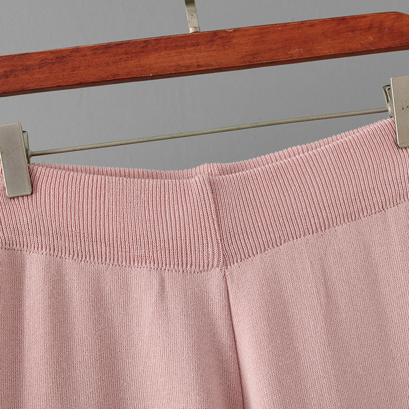 Damen Strick Zweiteiler Set Mit Lockerem Pullover Und Weiter Hose_voghion.com