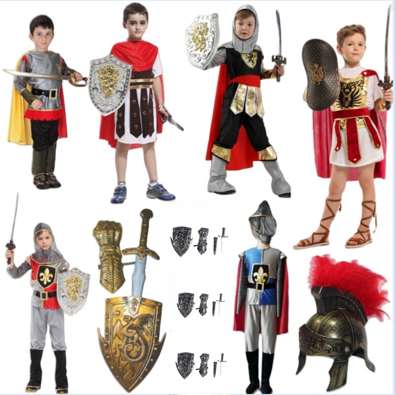 Children's Spartan Warrior Costume Stage Performance Deluxe King Costume Handsome Royal Little Samurai Medieval Armor Children's Spartan Warrior Costume Stage Performance Deluxe King Costume Handsome Royal Little Samurai Medieval Armor